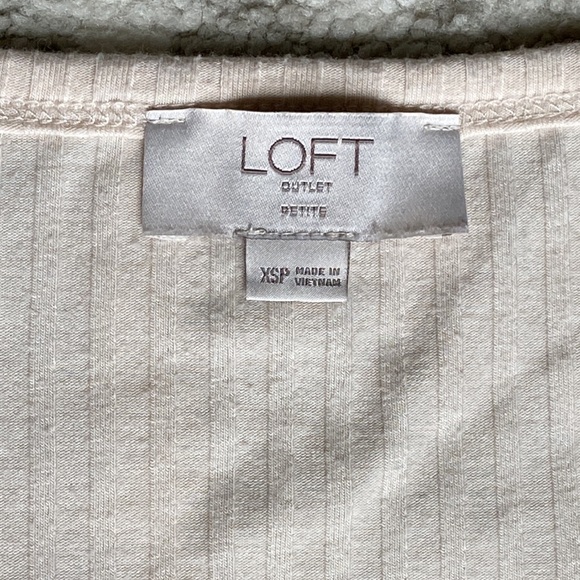 •Loft• Square Neckline Ribbed T-Shirt - Picture 3 of 5